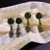 Jade Stud with Musical Note Charm
