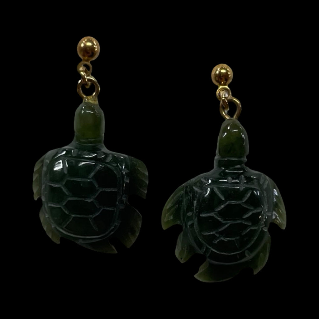 Jade turtle earrings