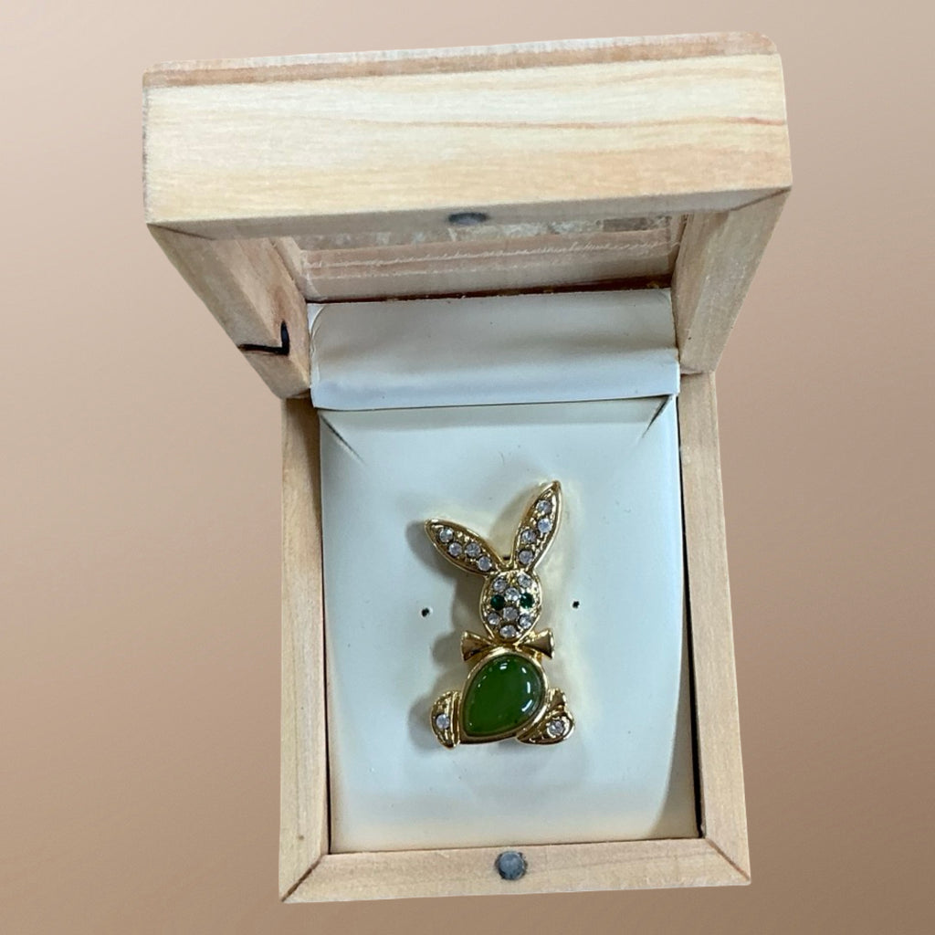 Jade Bunny Brooch