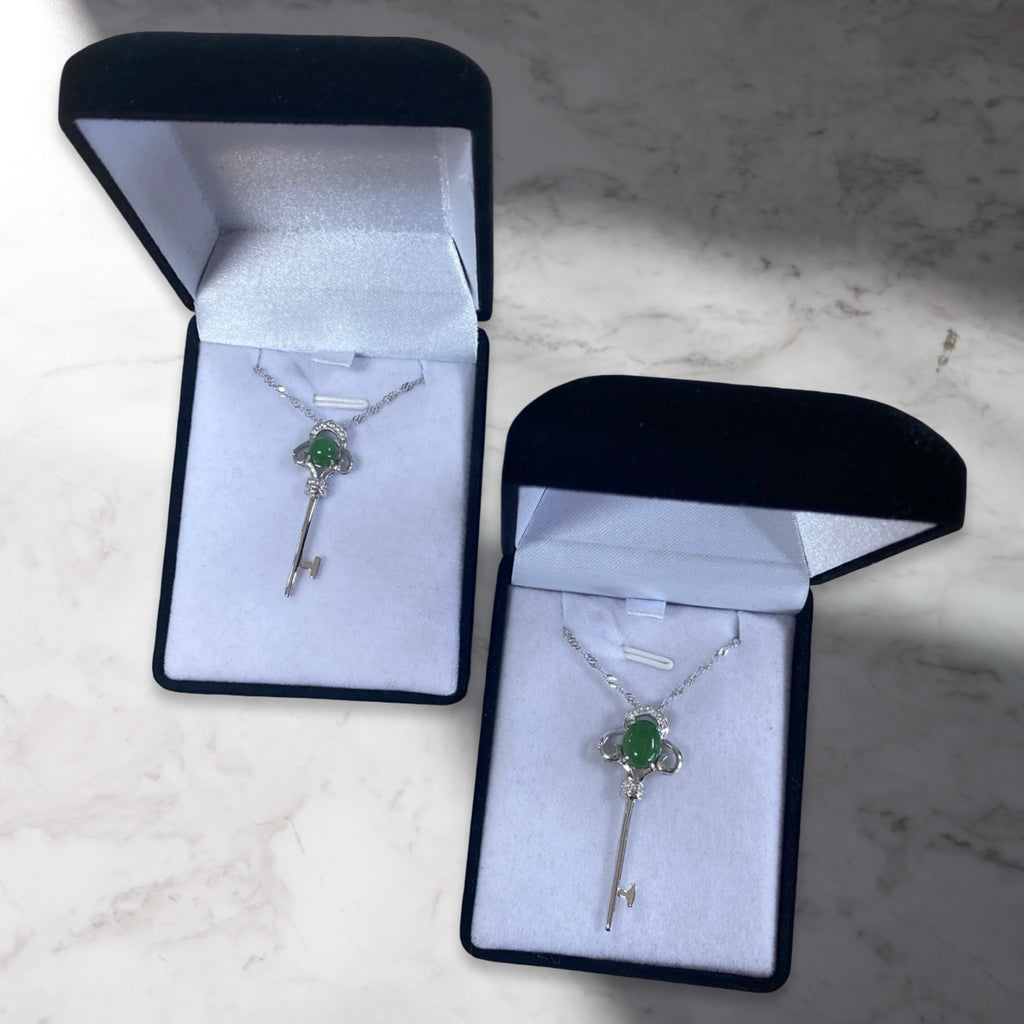 Jade Key Silver Necklaces