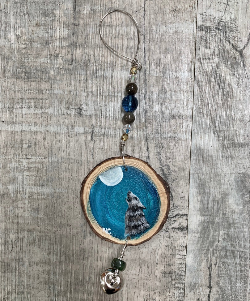 Jade City Creations- Wood Rounds Christmas ornaments