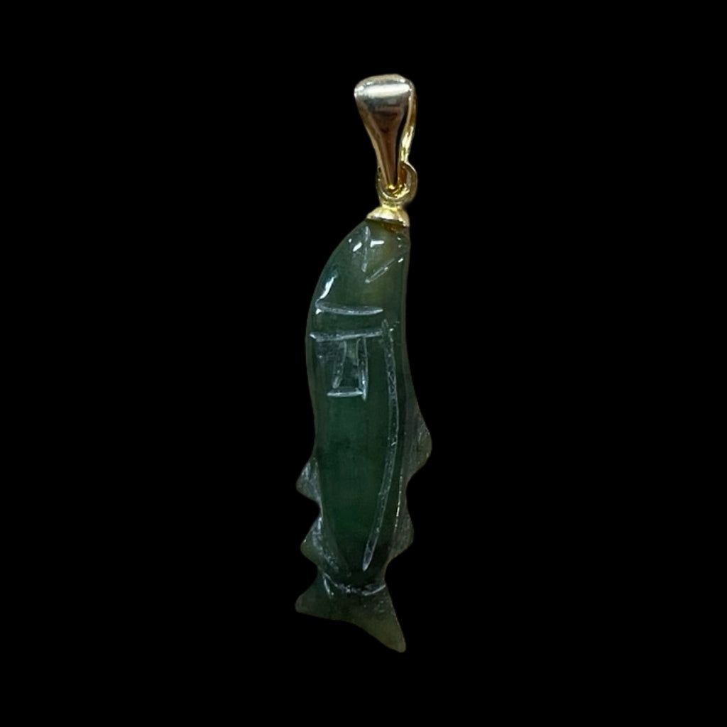 Jade Salmon Earring and Pendant