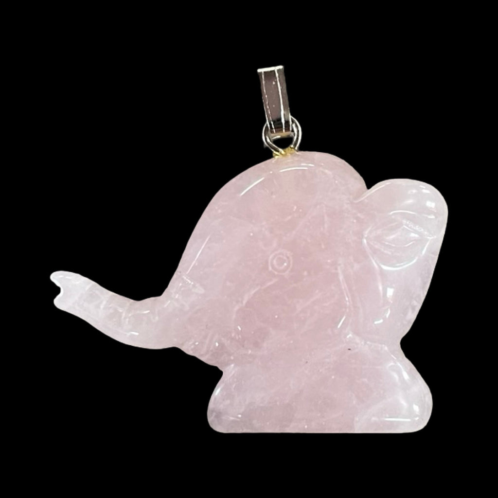 Rose Quartz Elephant Pendant