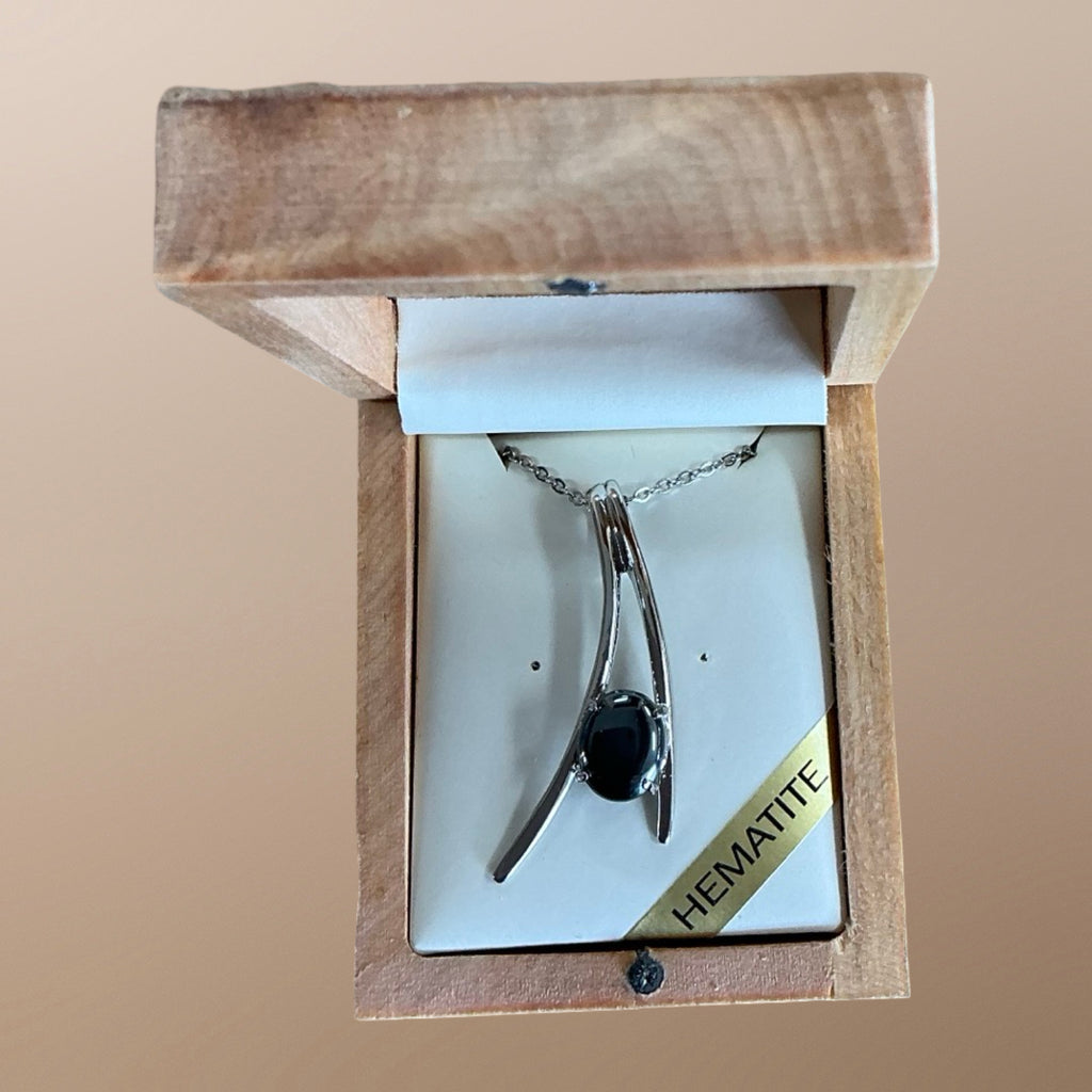 Hematite Silver Necklace