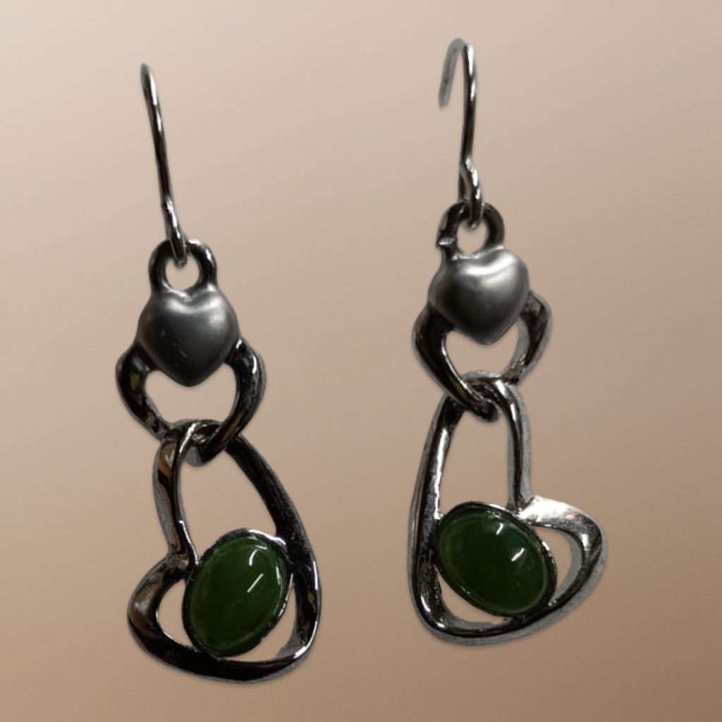 Heart Jade Earrings