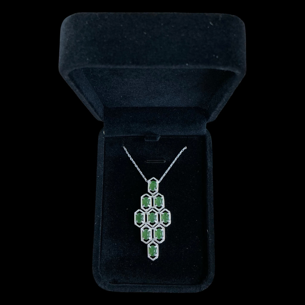 Jade Silver Honeycombs Necklace