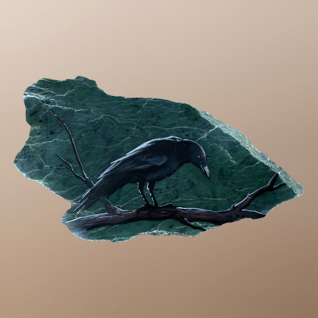 Raven Painting on Jade