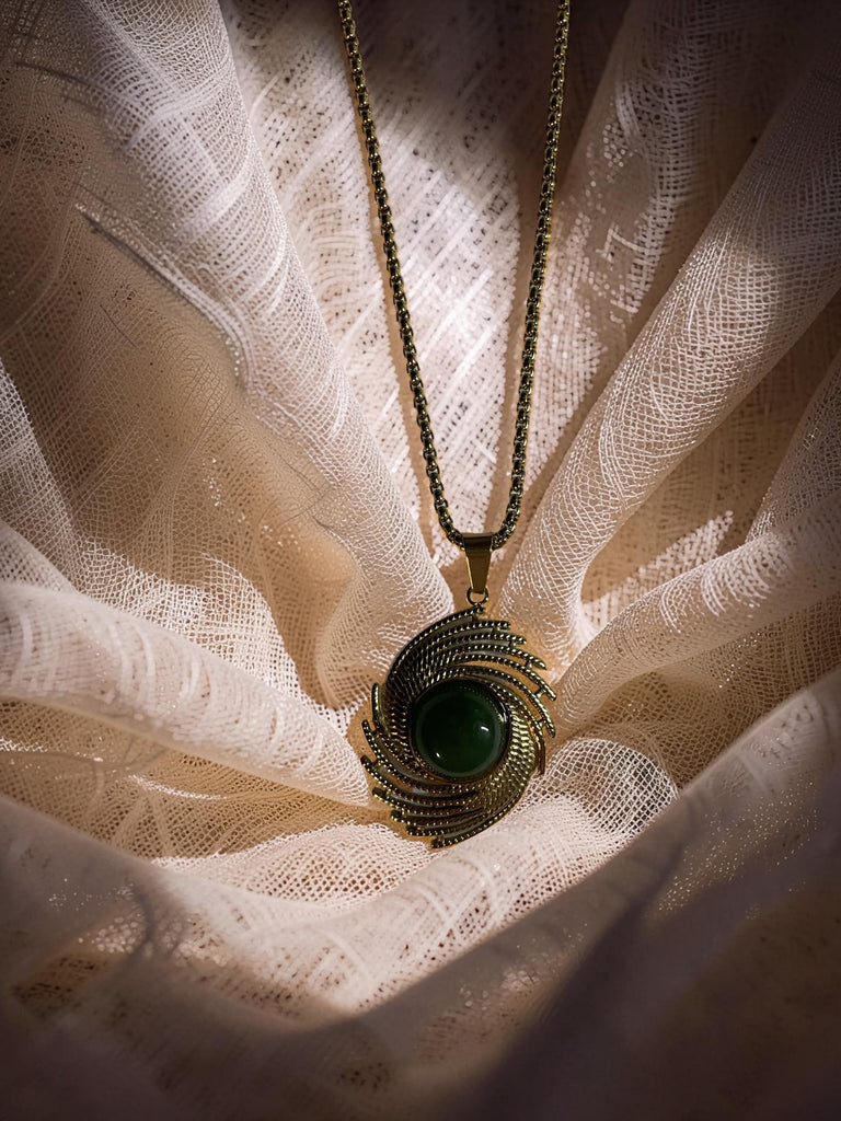 Jade Vintage Swirl Necklace
