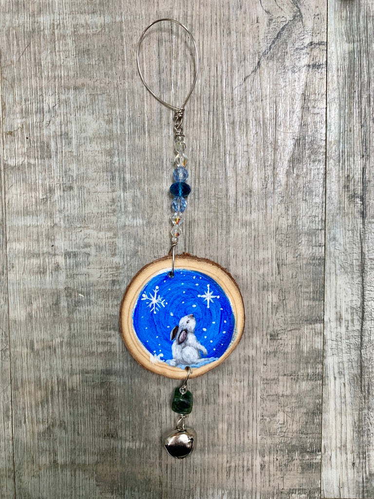 Jade City Creations- Wood Rounds Christmas ornaments
