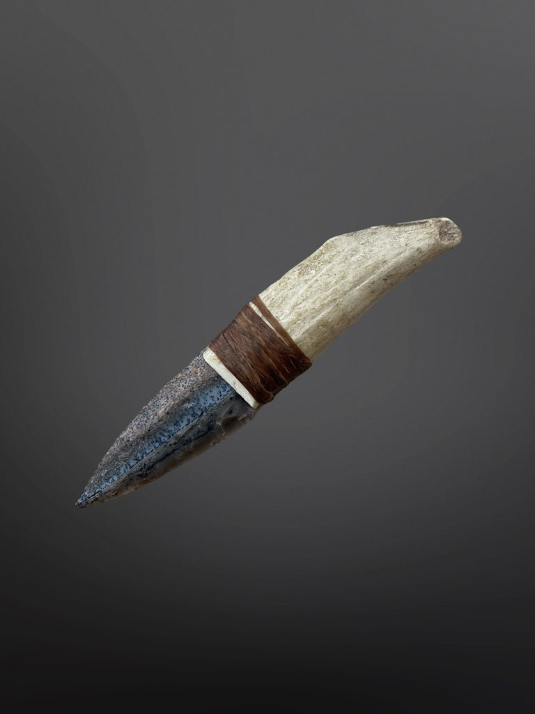 Stone Arrow Head and Antler Knife