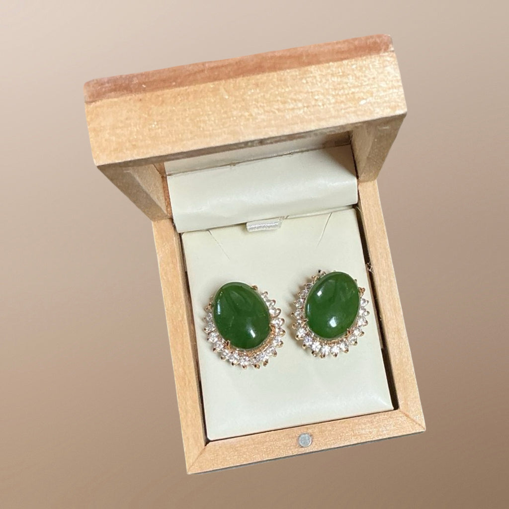 Jade Oval Studs