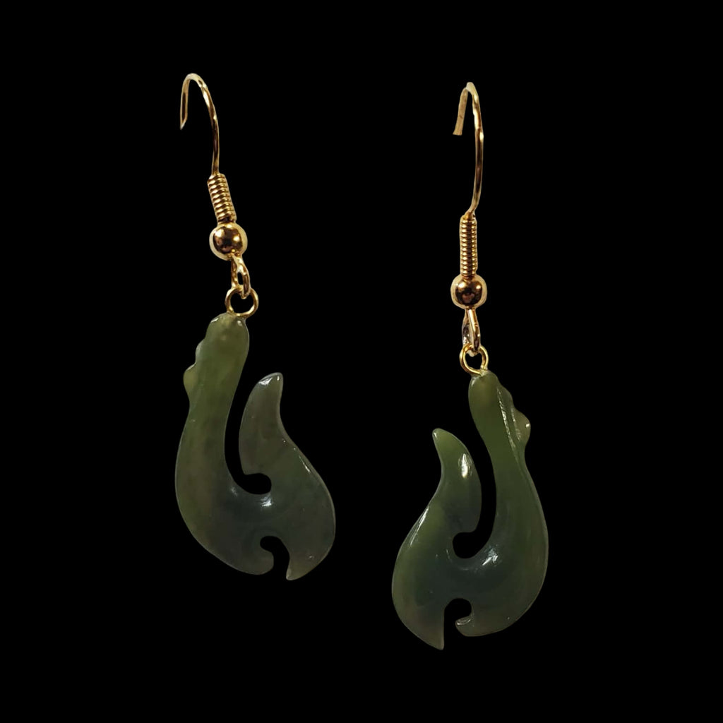 Jade Maori Hook Earrings