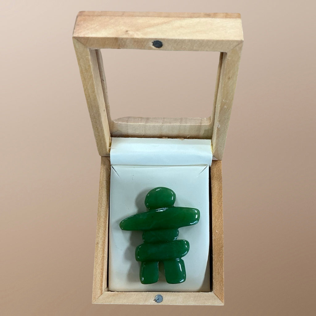 Jade Inukshuk Brooch