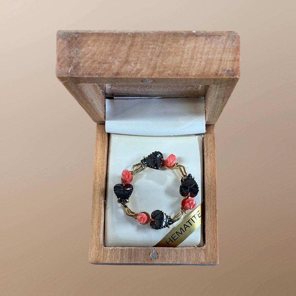 Hematite Rhodonite Brooch