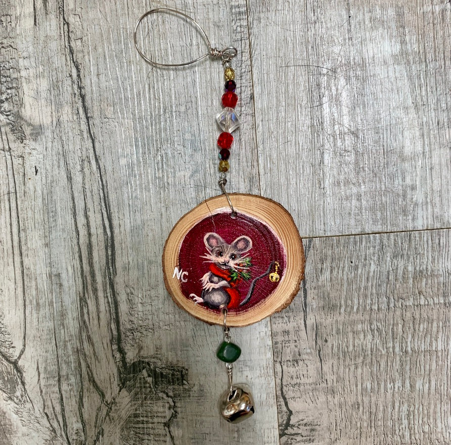 Jade City Creations- Wood Rounds Christmas ornaments
