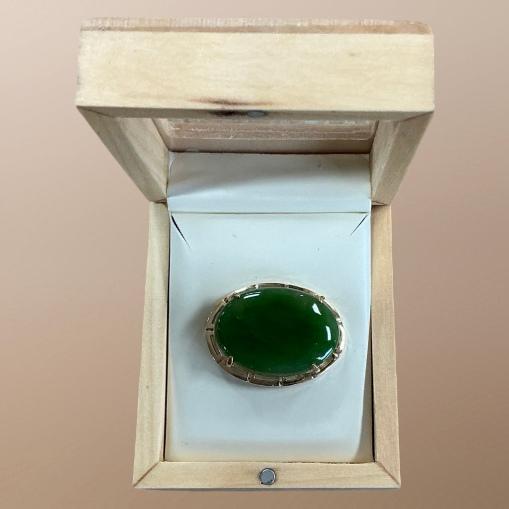Jade Oval Brooch