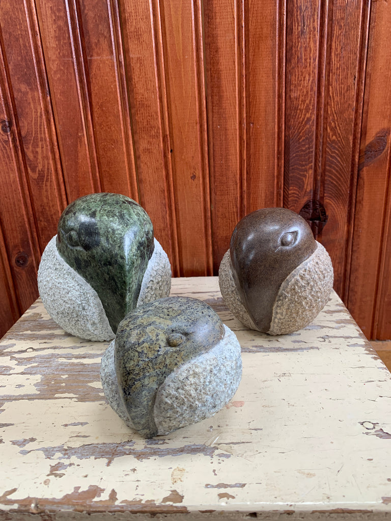 Soapstone Bird Ball Carvings