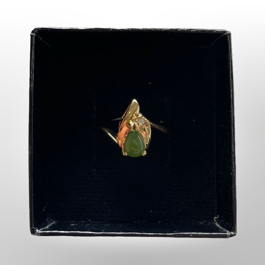 Jade Teardrop “Flame” Ring