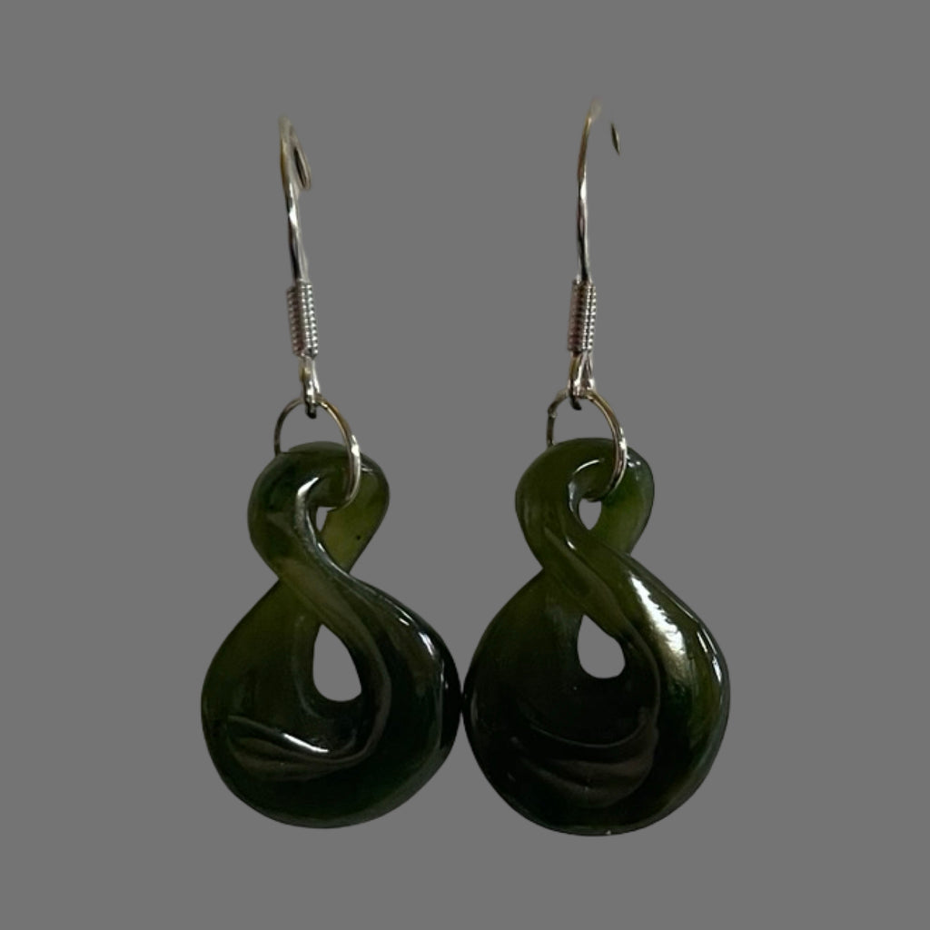 Jade Single Twist Earrings