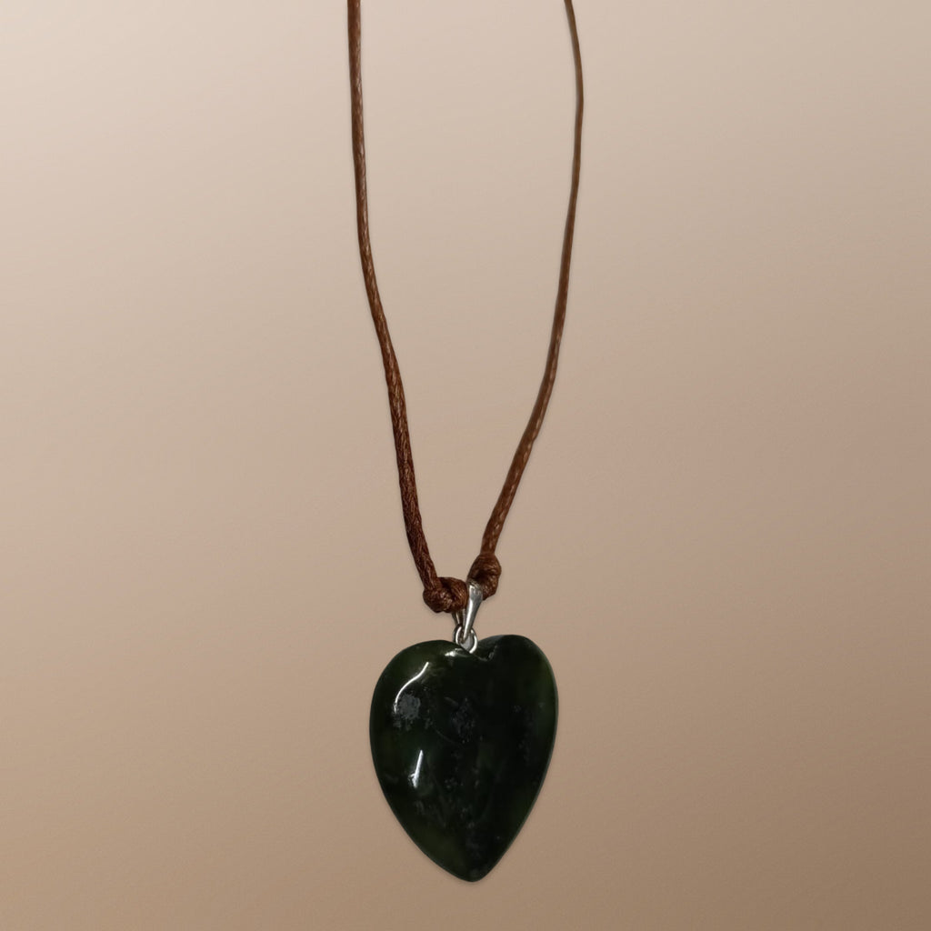 Jade Heart Pendant on Hook