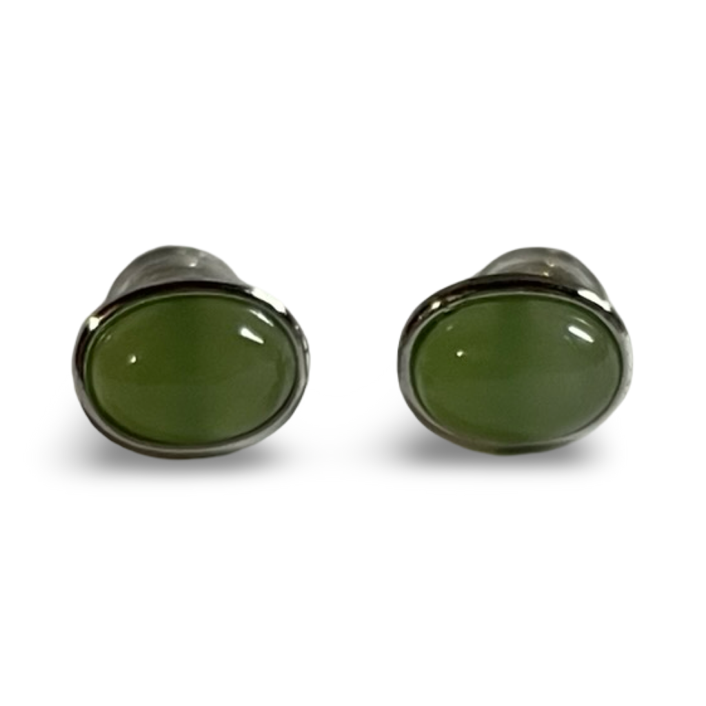 Jade Stud Earrings - oval and round styles