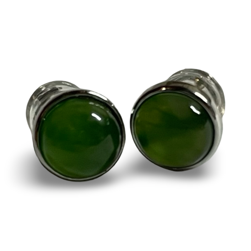 Jade Stud Earrings - oval and round styles