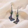 Jade and Rainbow Coloured Dangle Earrings