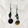 Jade and Rainbow Metal Zodiac Sign Dangle Earrings