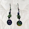 Jade and Rainbow Metal Zodiac Sign Dangle Earrings