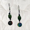 Jade and Rainbow Metal Zodiac Sign Dangle Earrings