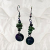 Jade and Rainbow Metal Zodiac Sign Dangle Earrings