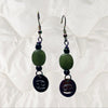 Jade and Rainbow Metal Zodiac Sign Dangle Earrings