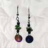 Jade and Rainbow Metal Zodiac Sign Dangle Earrings