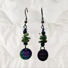 Jade and Rainbow Metal Zodiac Sign Dangle Earrings