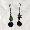 Jade and Rainbow Metal Zodiac Sign Dangle Earrings