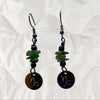 Jade and Rainbow Metal Zodiac Sign Dangle Earrings