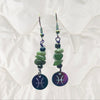 Jade and Rainbow Metal Zodiac Sign Dangle Earrings