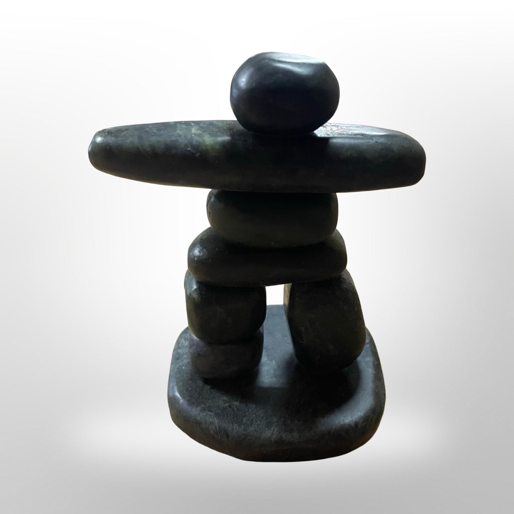 Jade Inukshuk with Base, matte finish