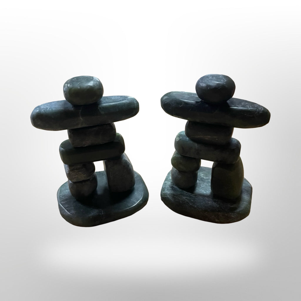 Jade Inukshuk with Base, matte finish