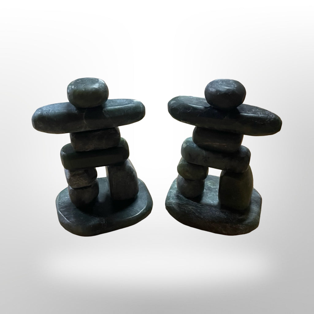 Jade Inukshuk with Base, matte finish