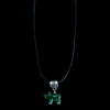 Jade Bear Necklace with a black cord