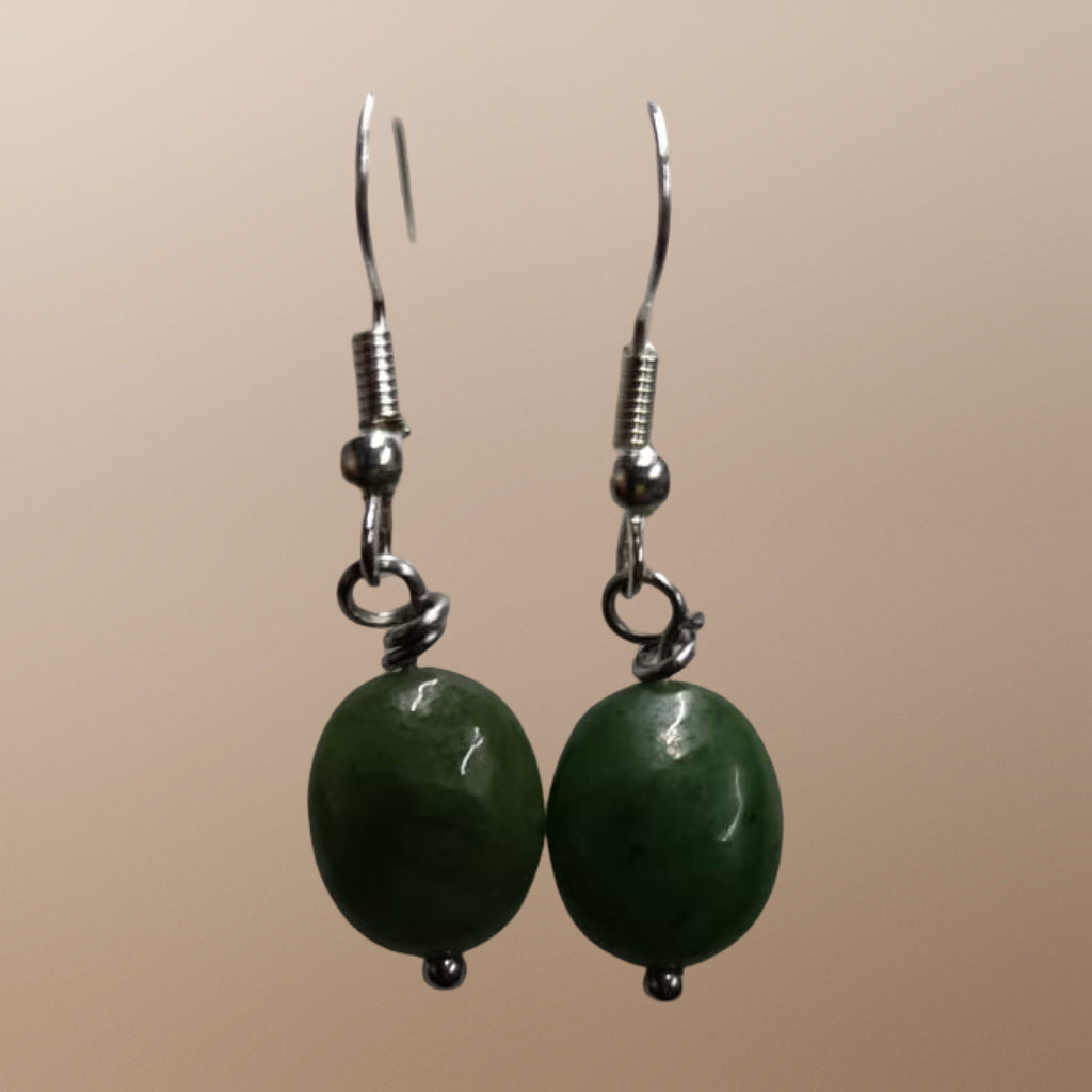Jade Oval Earrings
