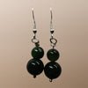 Jade Beaded Earrings in Gold/Silver Style