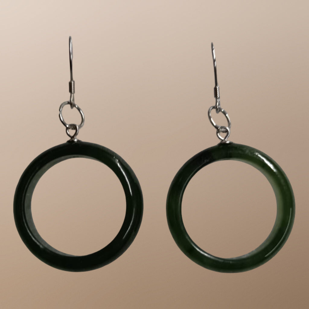 Jade Circles Earrings