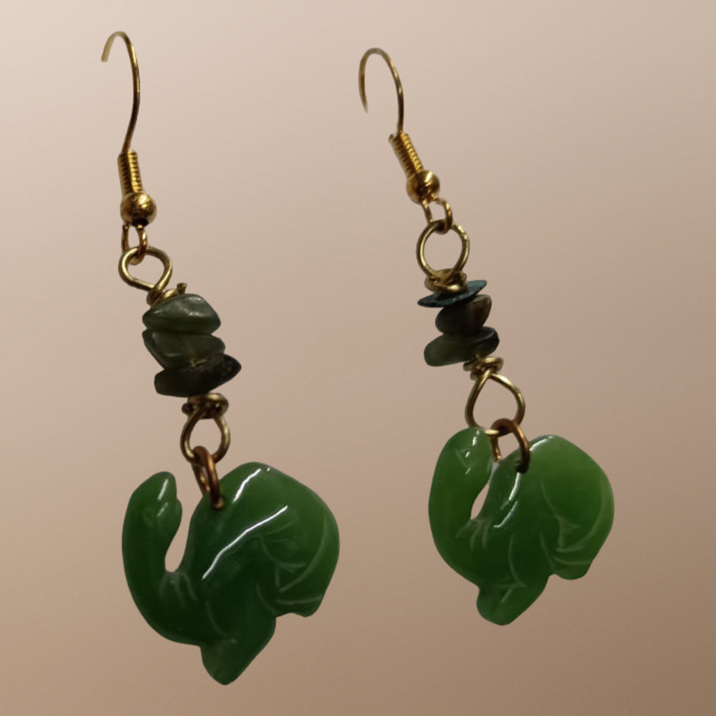 Jade Dino Earrings