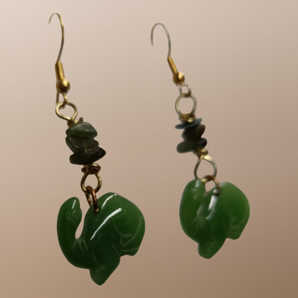 Jade Dino Earrings