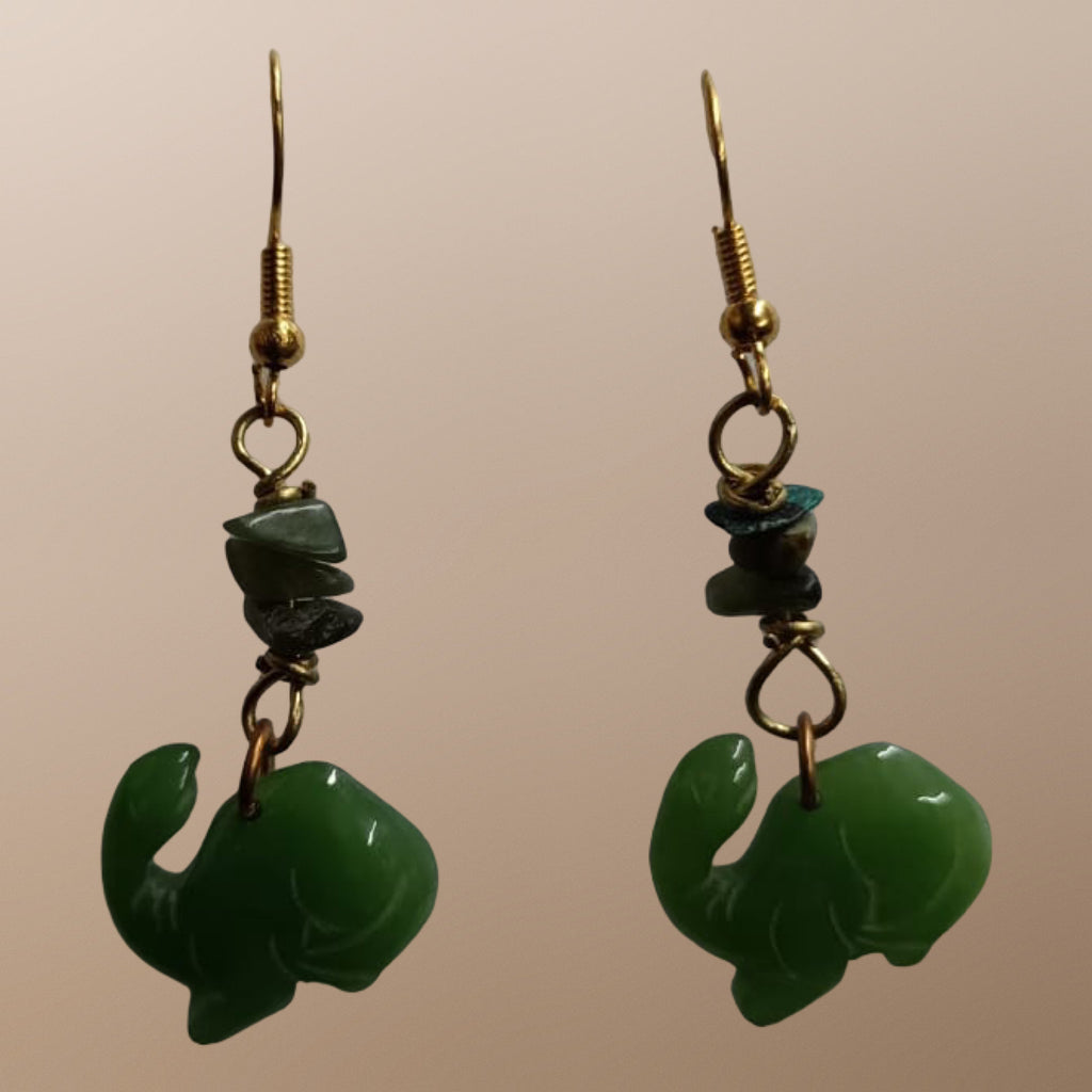 Jade Dino Earrings