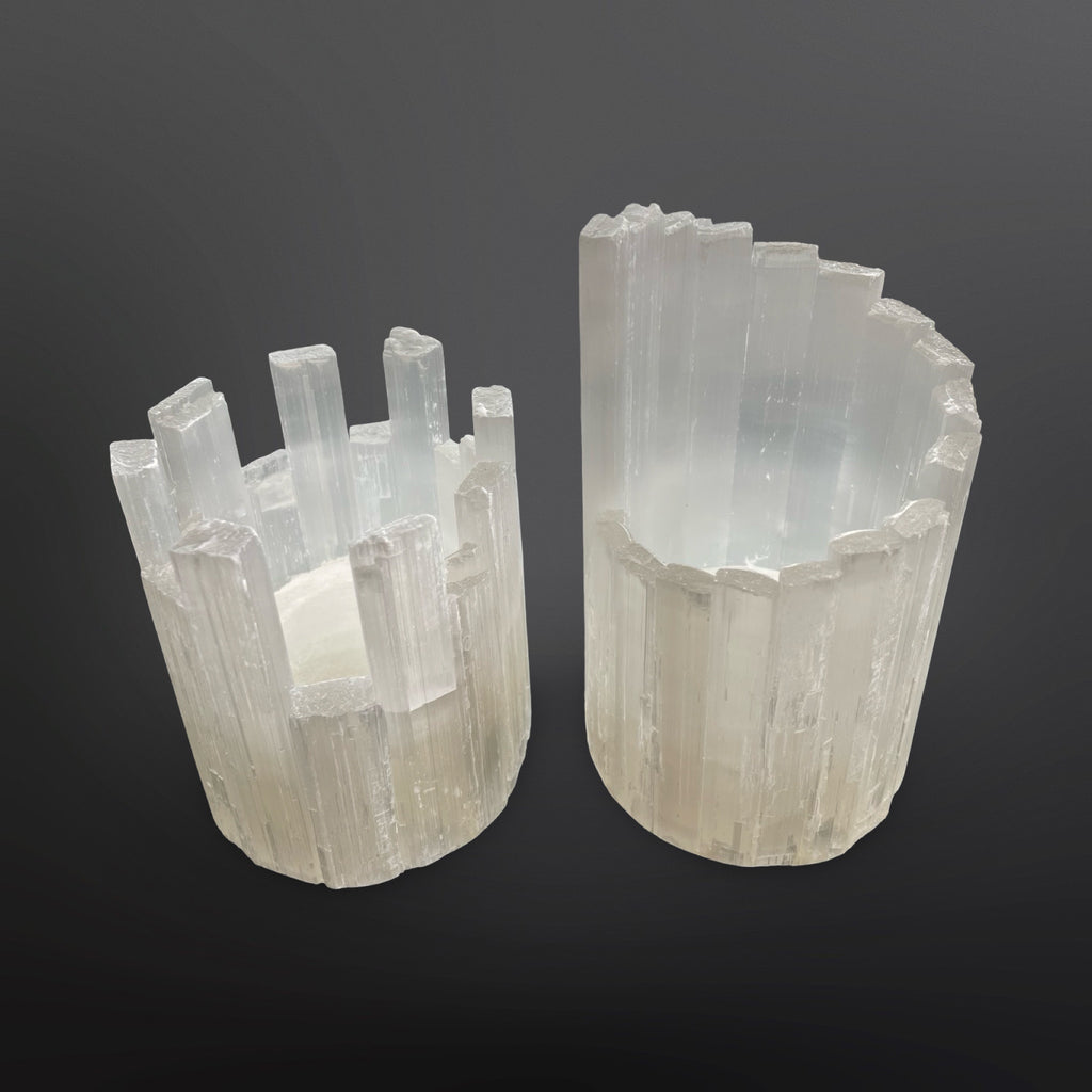 Selenite candle holders