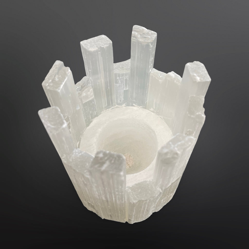 Selenite candle holders