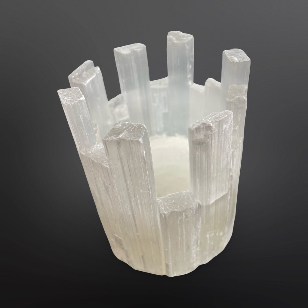Selenite candle holders